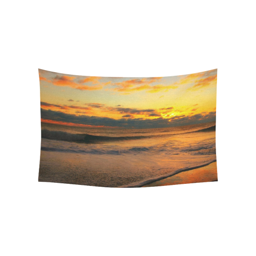 Stunning sunset on the beach Cotton Linen Wall Tapestry 60"x 40"