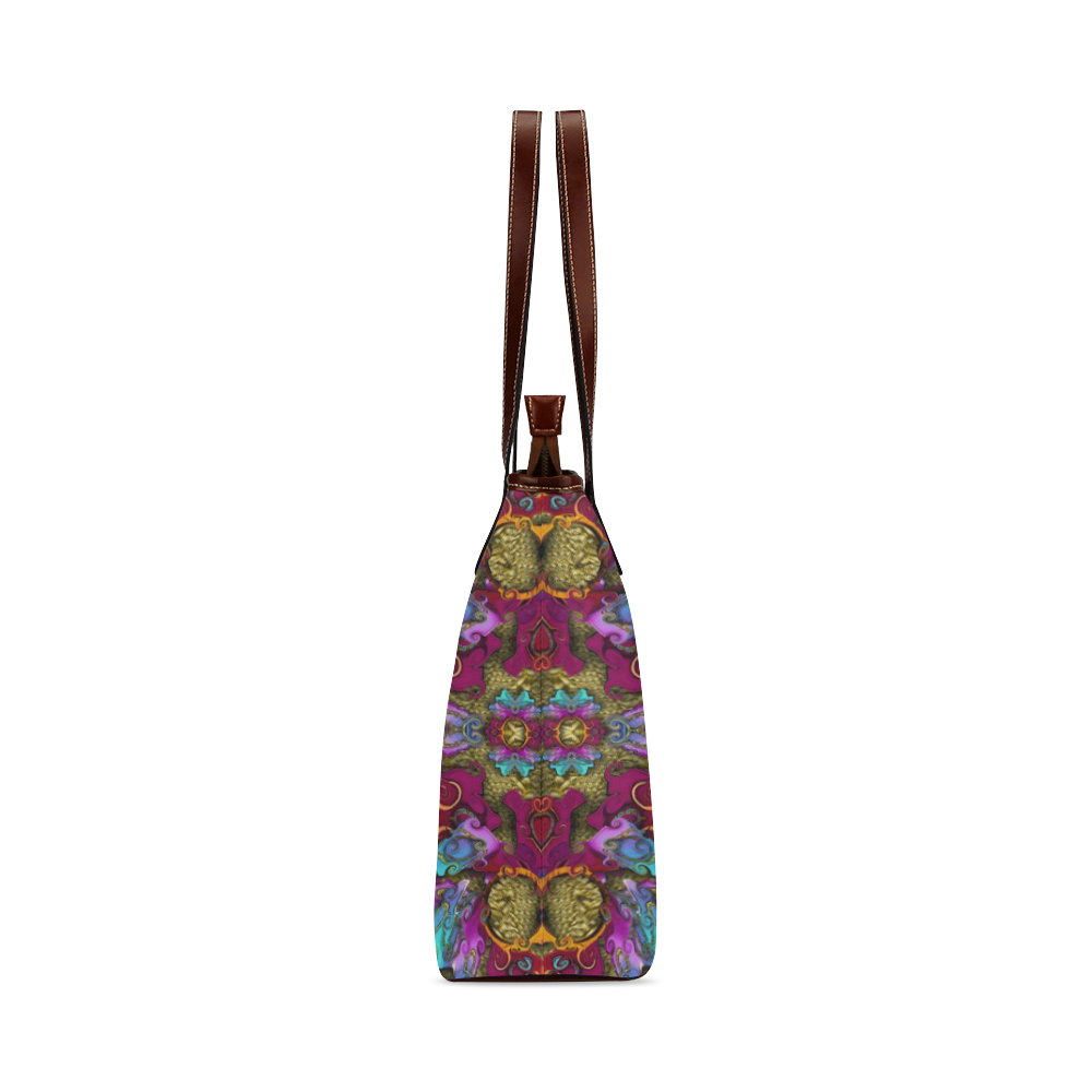 Fantasy rainbow flowers in a environment of calm Shoulder Tote Bag (Model 1646)