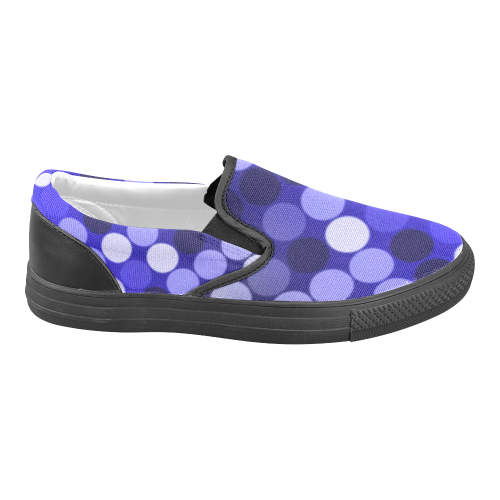 Blue Spots Women's Unusual Slip-on Canvas Shoes (Model 019)