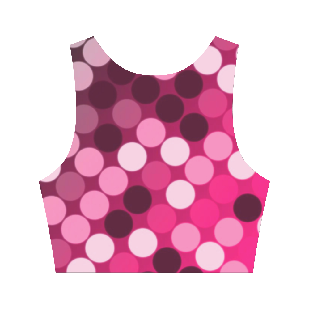 Pink Spots Women's Crop Top (Model T42)