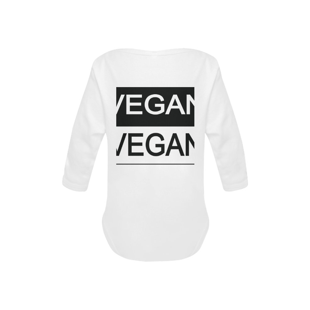 Vegan Black and White Baby Powder Organic Long Sleeve One Piece (Model T27)