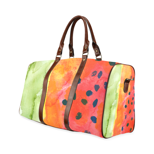 Abstract Watermelon Waterproof Travel Bag/Large (Model 1639)