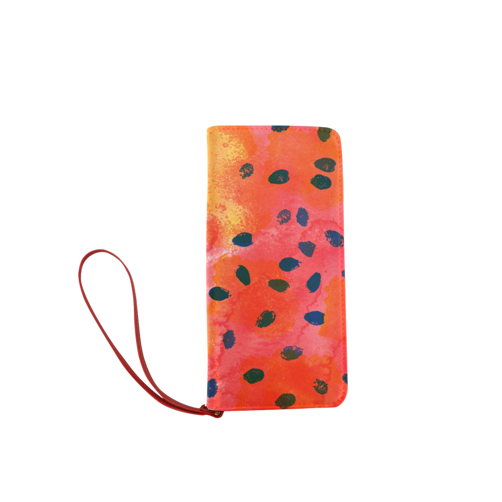 Abstract Watermelon Women's Clutch Wallet (Model 1637)