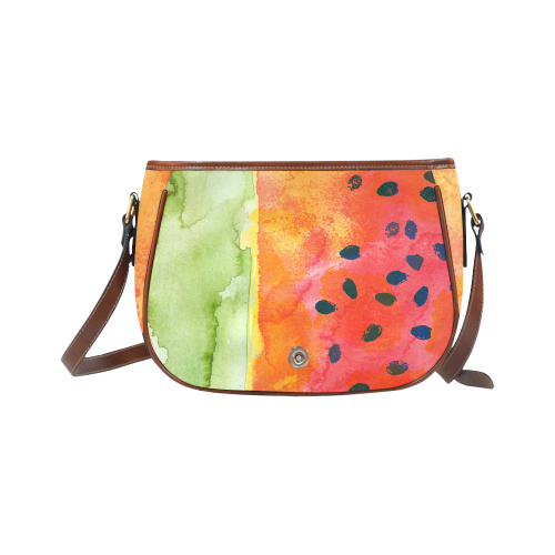 Abstract Watermelon Saddle Bag/Small (Model 1649) Full Customization