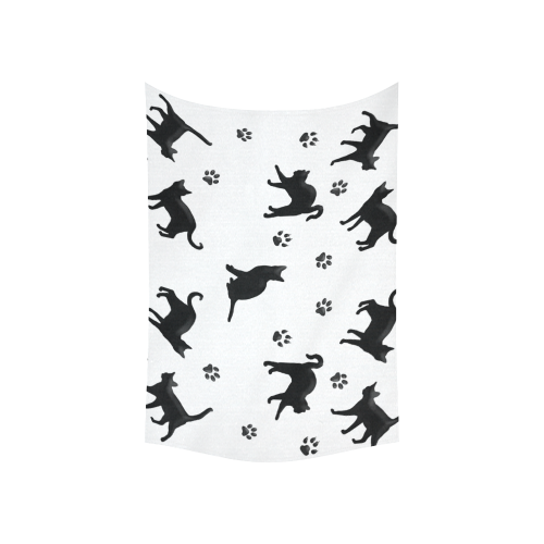 Black Cats Cotton Linen Wall Tapestry 60"x 40"