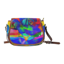 Psychedelic Rose Saddle Bag/Large (Model 1649)
