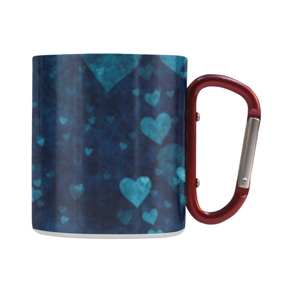 blue grunge hearts Classic Insulated Mug(10.3OZ)