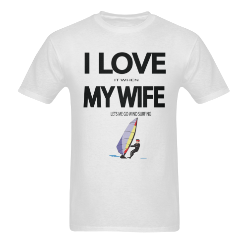 I Love it when my wife lets me go windsurfing Sunny Men's T- shirt (Model T06)