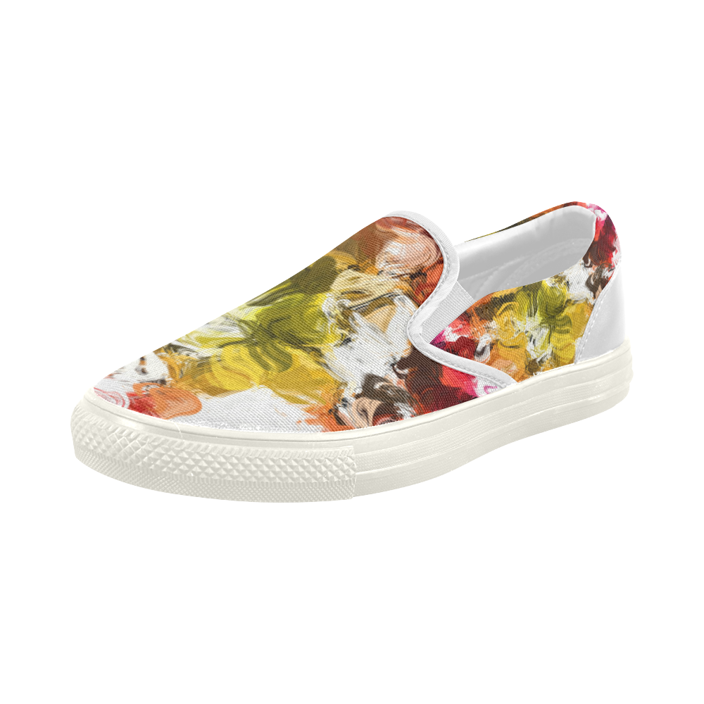 Colorful mess Women's Slip-on Canvas Shoes (Model 019)
