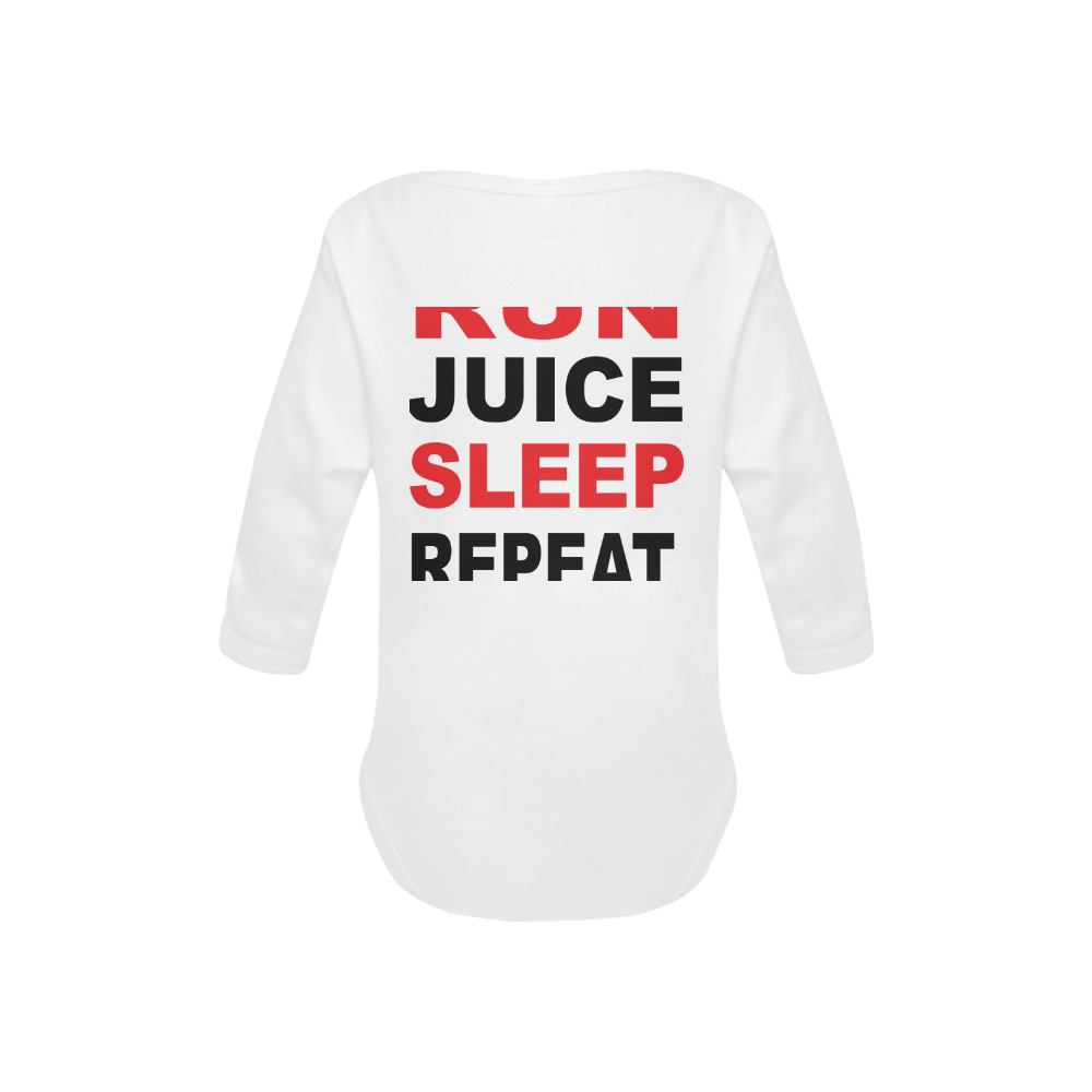 Run Juice Sleep Repeat Baby Powder Organic Long Sleeve One Piece (Model T27)