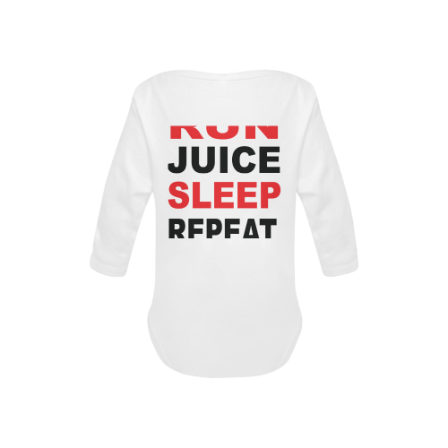 Run Juice Sleep Repeat Baby Powder Organic Long Sleeve One Piece (Model T27)