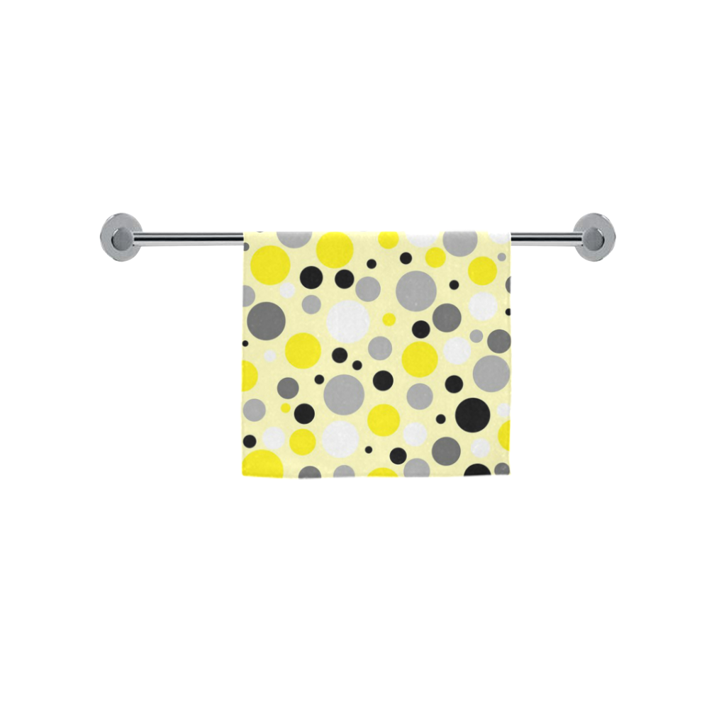 blkack gray and yellow polka dot Custom Towel 16"x28"