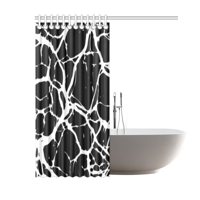 black and white abstract Shower Curtain 60"x72"