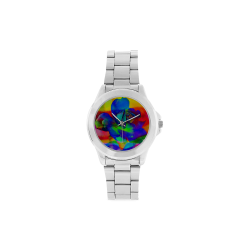 Psychedelic Rose Unisex Stainless Steel Watch(Model 103)