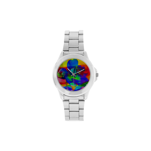 Psychedelic Rose Unisex Stainless Steel Watch(Model 103)