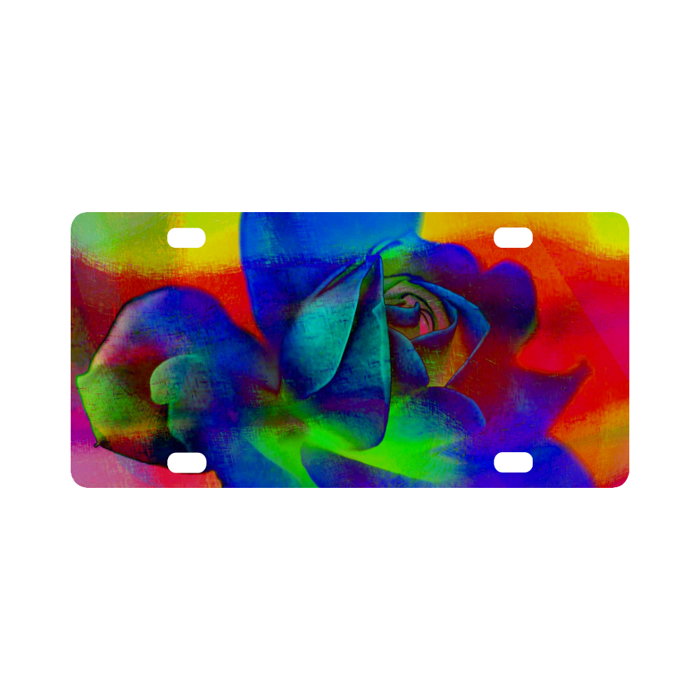 Psychedelic Rose Classic License Plate