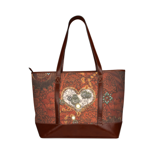 Steampunk, wonderful hearts Tote Handbag (Model 1642)
