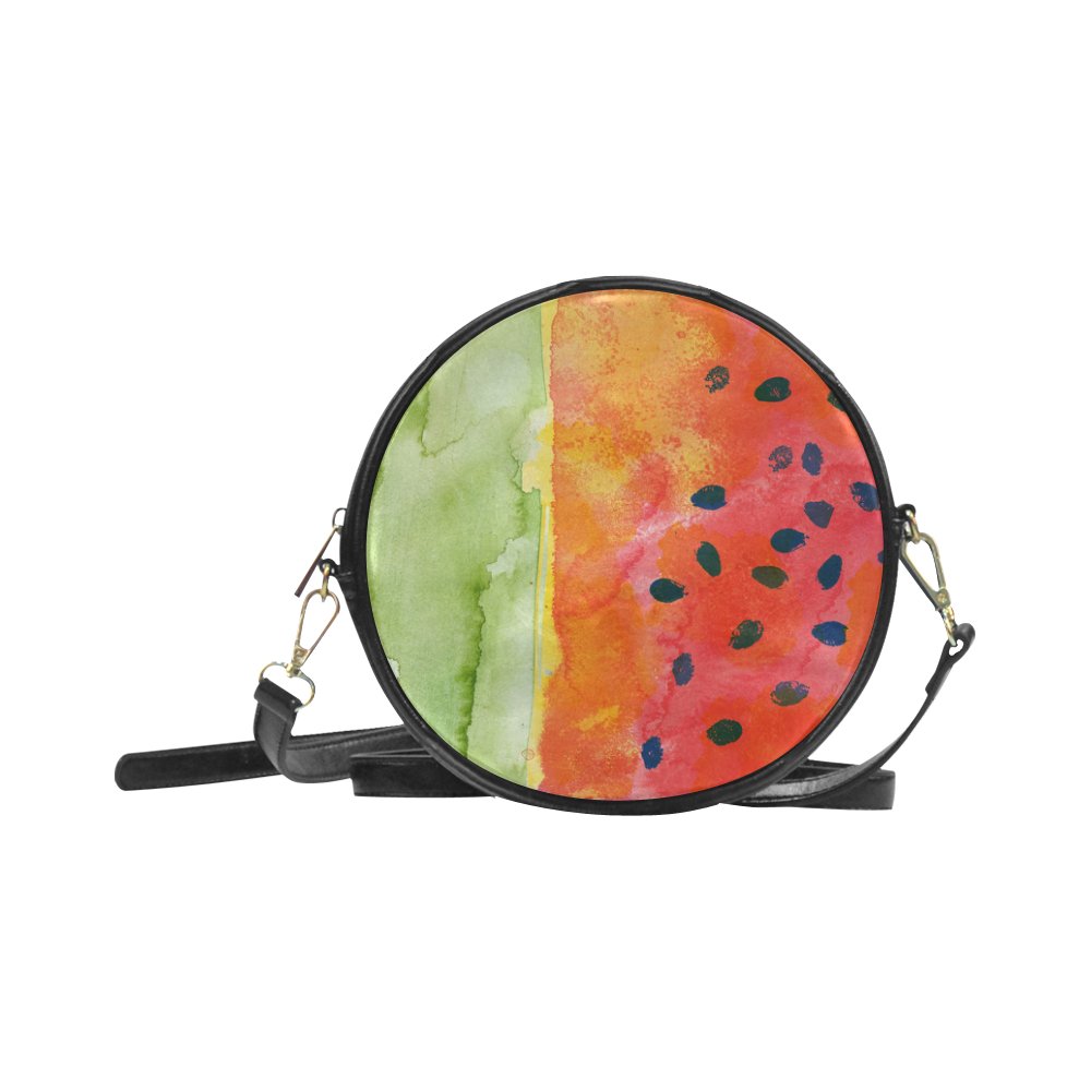 Abstract Watermelon Round Sling Bag (Model 1647)