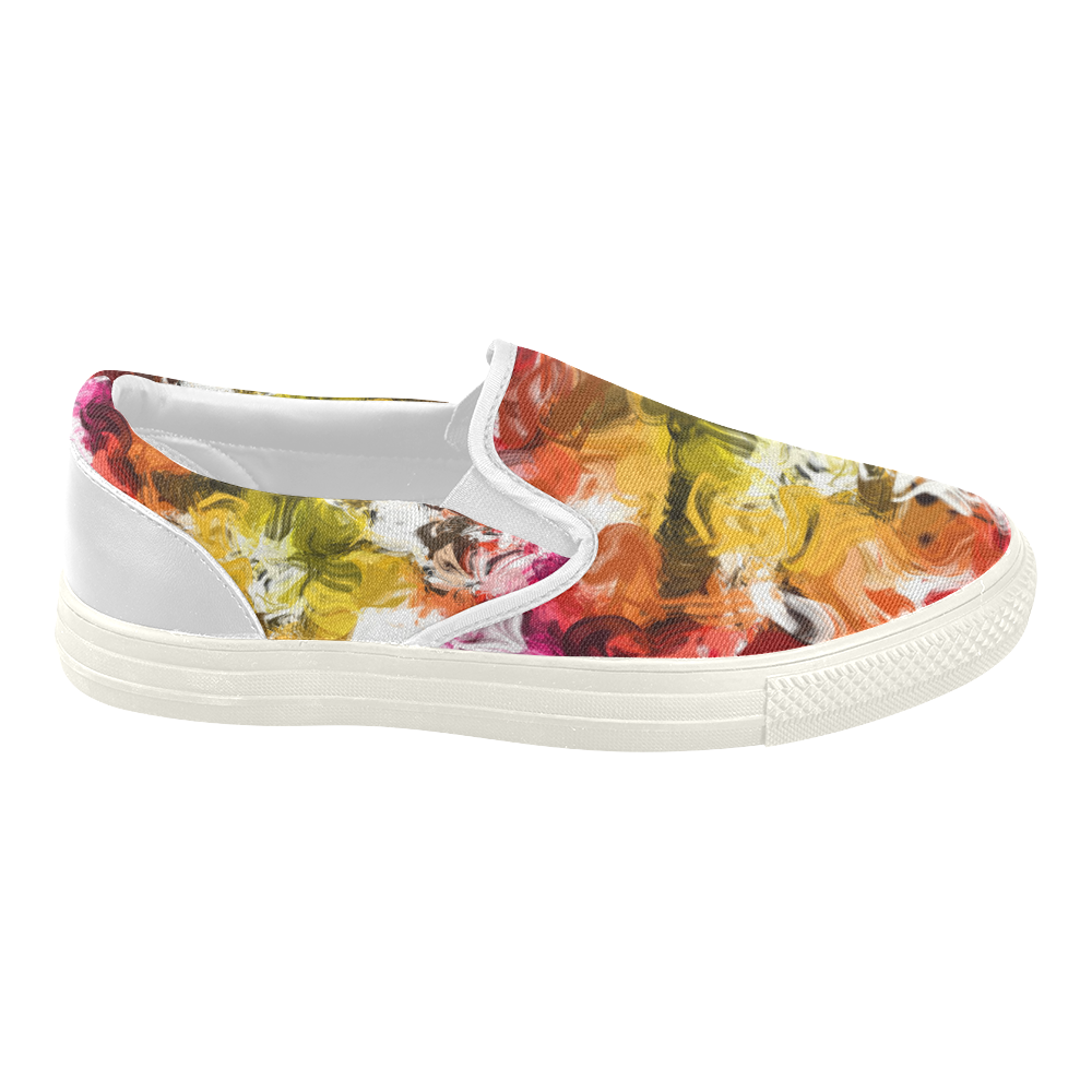 Colorful mess Women's Slip-on Canvas Shoes (Model 019)