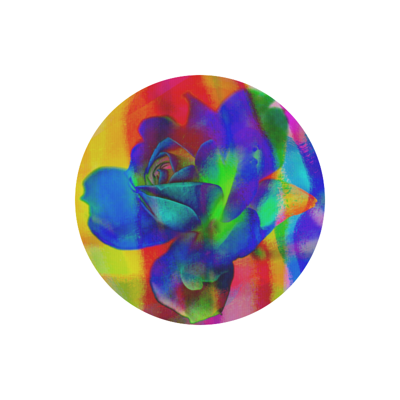Psychedelic Rose Round Mousepad