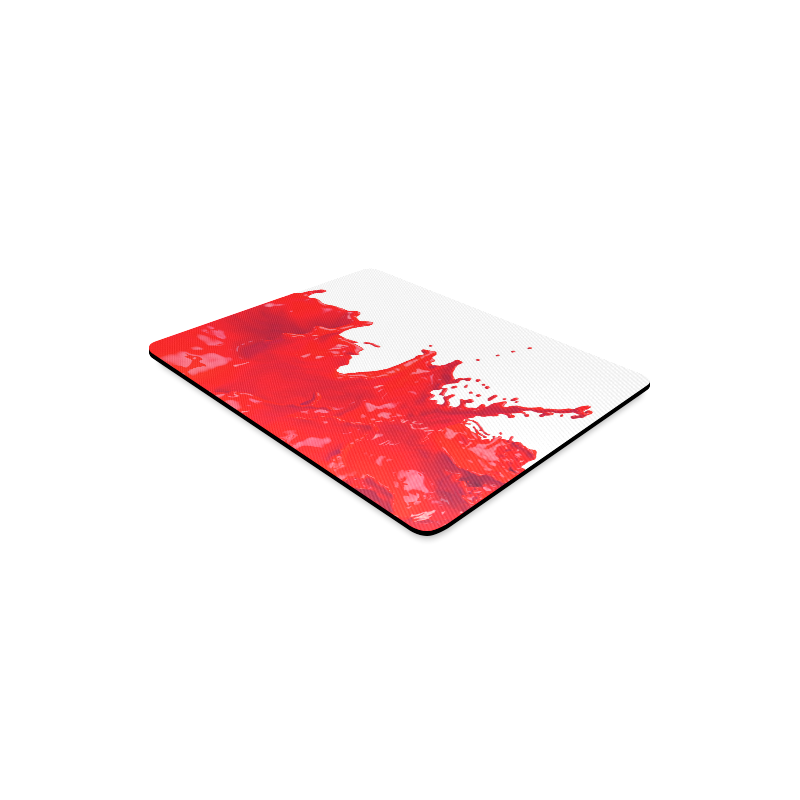 Glossy Red Paint Splash Rectangle Mousepad