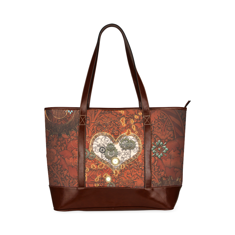 Steampunk, wonderful hearts Tote Handbag (Model 1642)