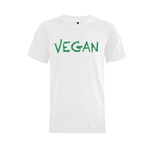 vegan Men's V-Neck T-shirt  Big Size(USA Size) (Model T10)