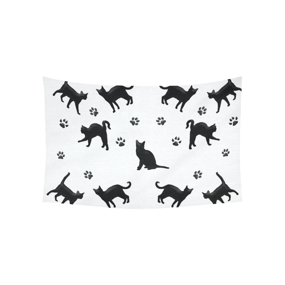 Black Cats Cotton Linen Wall Tapestry 60"x 40"