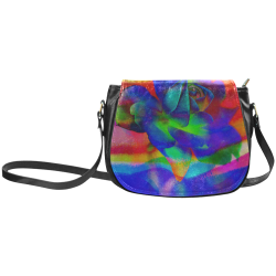 Psychedelic Rose Classic Saddle Bag/Large (Model 1648)