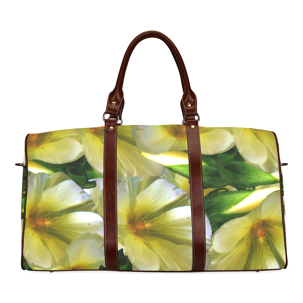 Elegant in Cream Flowers Waterproof Travel Bag/Small (Model 1639)