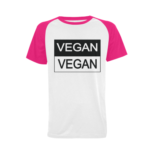 Vegan Black and White Men's Raglan T-shirt Big Size (USA Size) (Model T11)