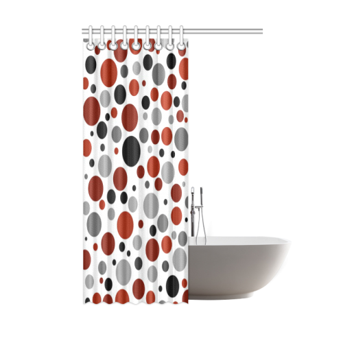 red black gray polka dots Shower Curtain 48"x72"