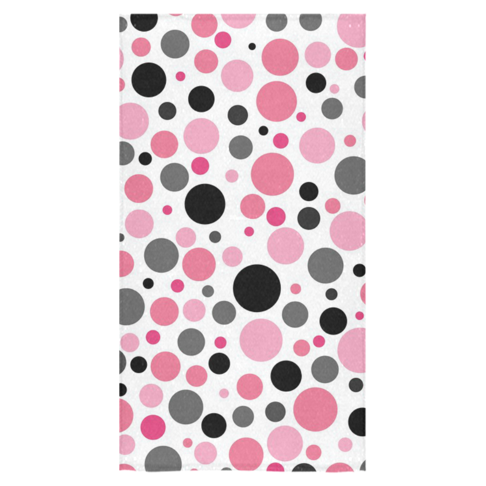 pink black and gray polka dot Bath Towel 30"x56"