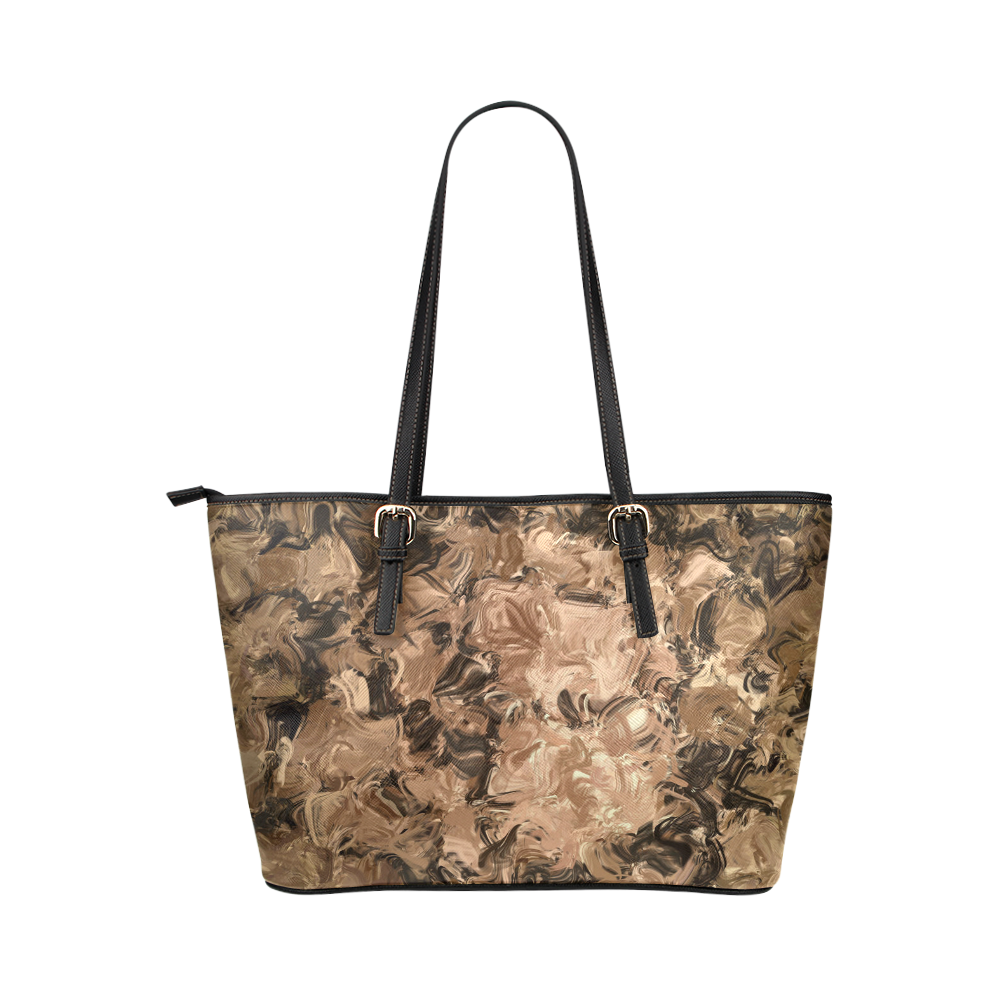 Golden Chaos Leather Tote Bag/Small (Model 1651)