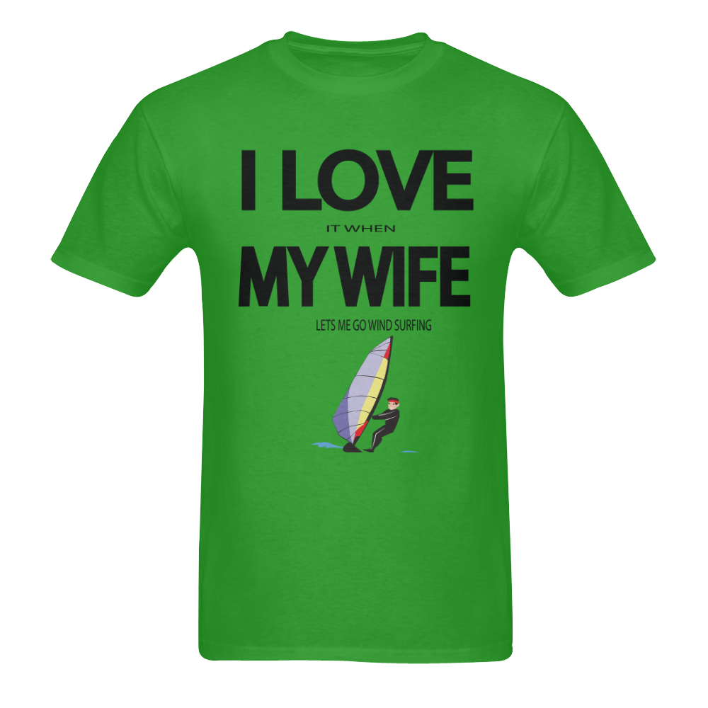 I Love it when my wife lets me go windsurfing Men's T-Shirt in USA Size (Two Sides Printing)