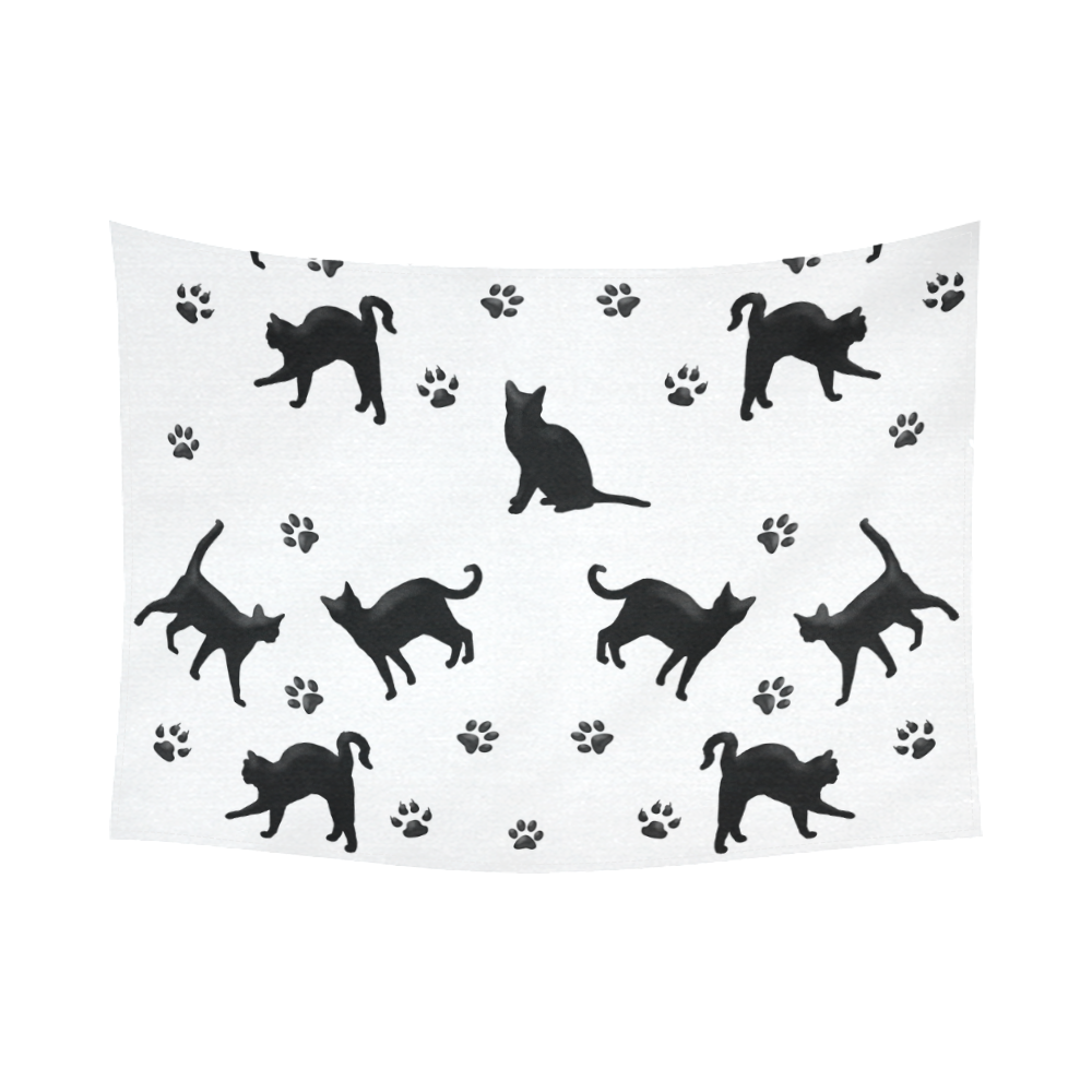 Black Cats Cotton Linen Wall Tapestry 80"x 60"