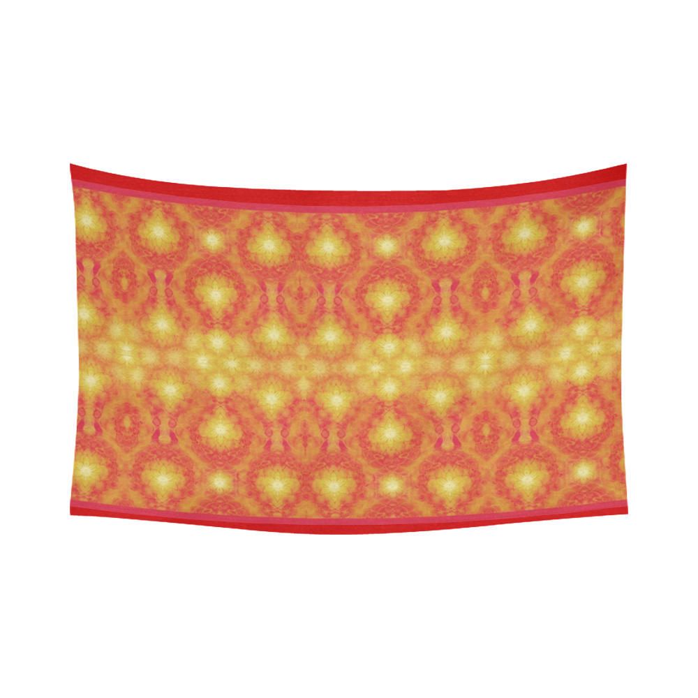 oriental red Cotton Linen Wall Tapestry 90"x 60"