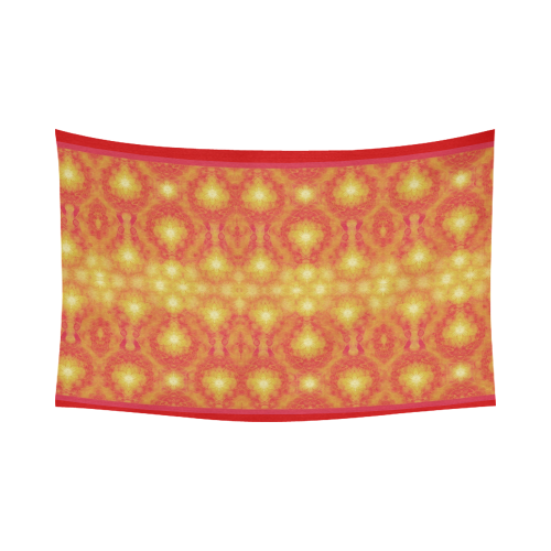 oriental red Cotton Linen Wall Tapestry 90"x 60"