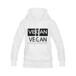 Vegan Black and White Men's Classic Hoodies (Model H10)