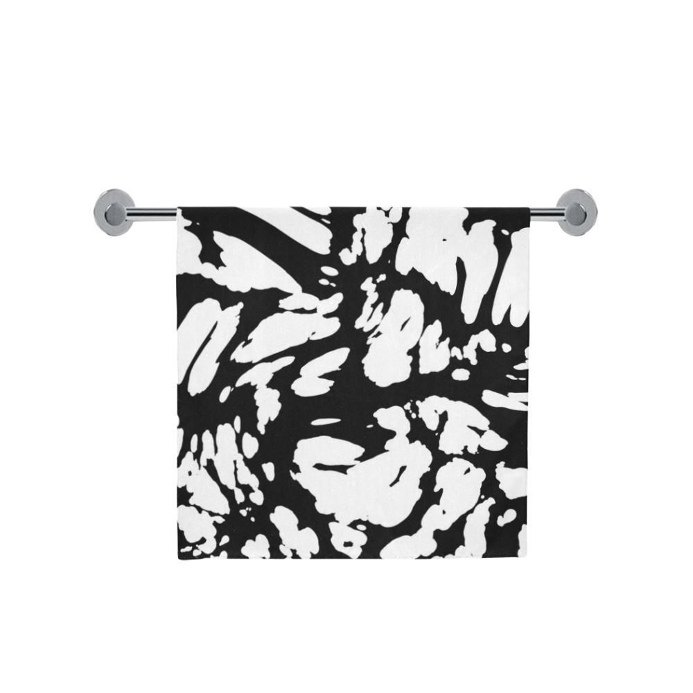 black and white abstract Bath Towel 30"x56"