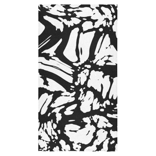 black and white abstract Bath Towel 30"x56"