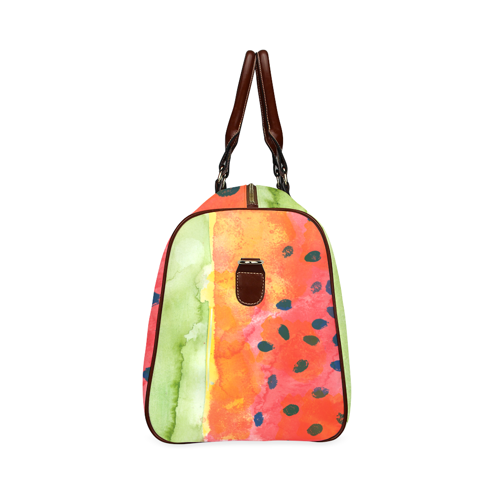 Abstract Watermelon Waterproof Travel Bag/Large (Model 1639)