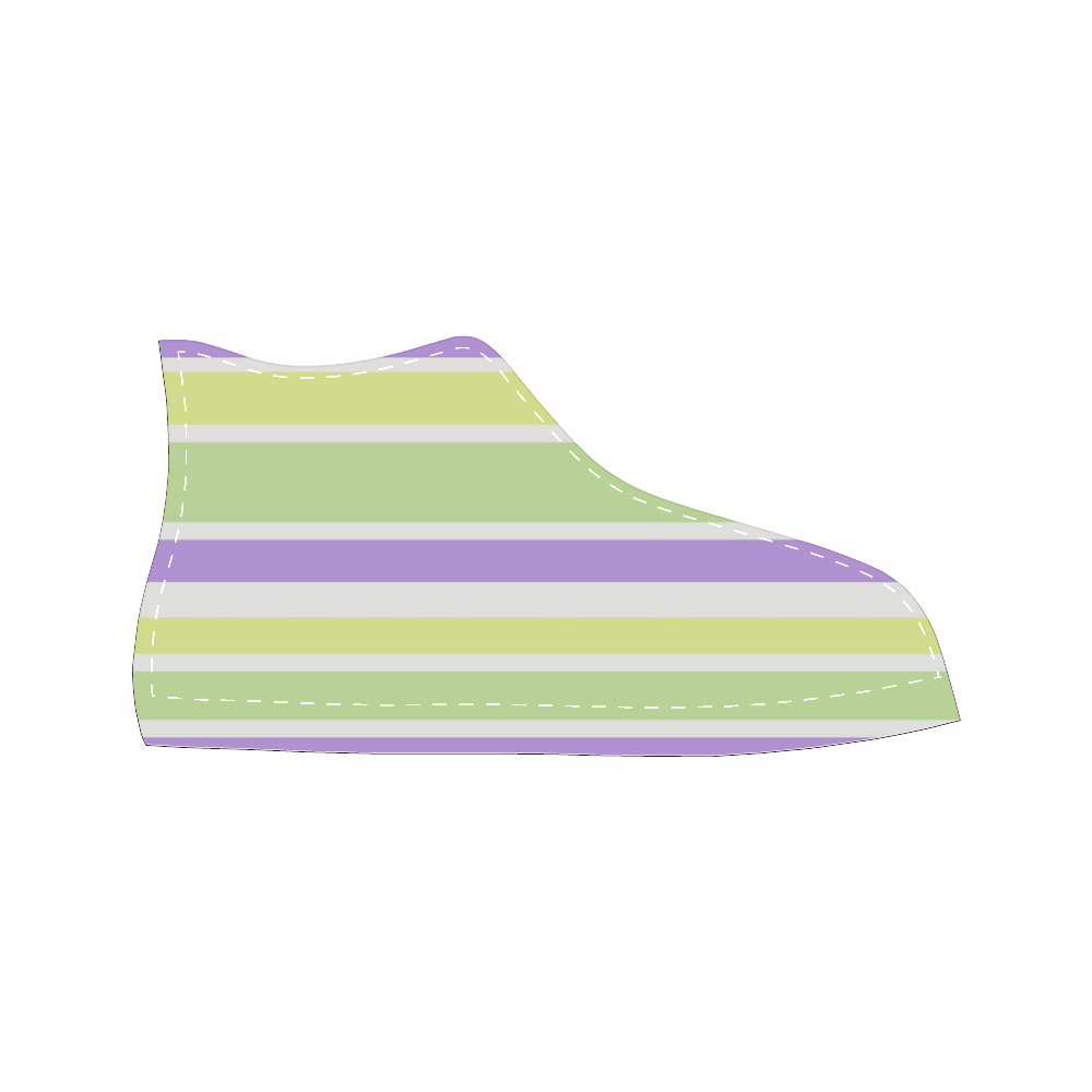 Yellow Purple Stripes Women's Classic High Top Canvas Shoes (Model 017)