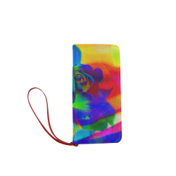 Psychedelic Rose Women's Clutch Wallet (Model 1637)