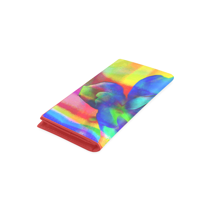 Psychedelic Rose Women's Leather Wallet (Model 1611)