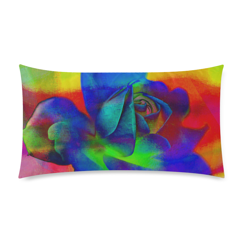 Psychedelic Rose Custom Rectangle Pillow Case 20"x36" (one side)