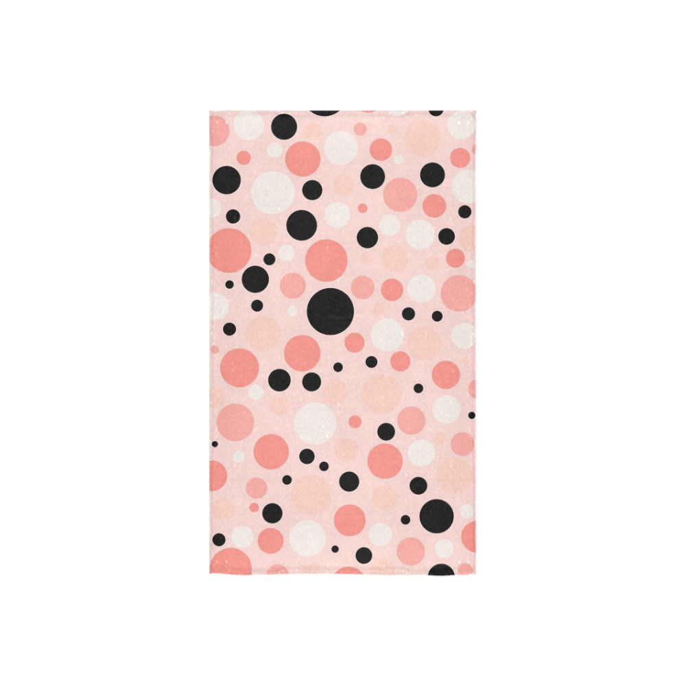 vintage pink and black polka dot Custom Towel 16"x28"