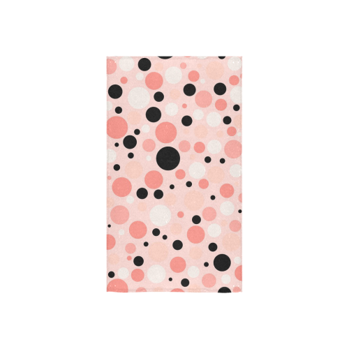 vintage pink and black polka dot Custom Towel 16"x28"