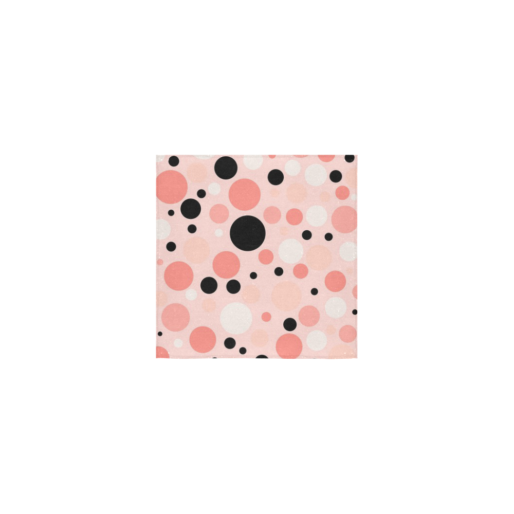 vintage pink and black polka dot Square Towel 13“x13”