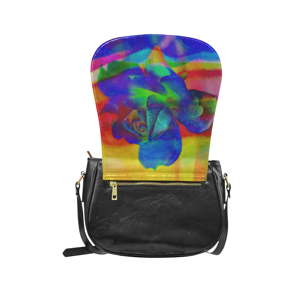 Psychedelic Rose Classic Saddle Bag/Small (Model 1648)